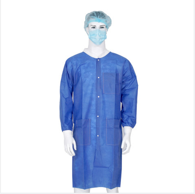 Capa disponible sin pelusa del laboratorio, resistente de agua no tejida quirúrgico del vestido