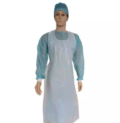 Grueso plástico disponible del delantal 0.045M M de la prenda impermeable con los lazos en la cintura