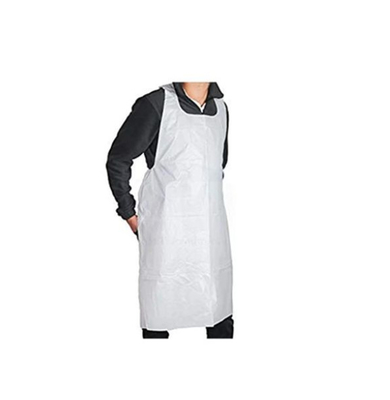 prueba blanca de la suciedad PE del delantal disponible médico de los 90X133cm con las mangas