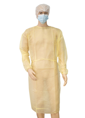 Vestidos protectores disponibles no tejidos respirables con los puños elásticos