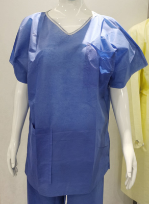 El hospital de SMS disponible friega los trajes con color azul de las mangas cortas