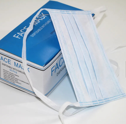 Máscara quirúrgica disponible de las gotitas antis antis del polvo, mascarilla de 3 capas con los lazos