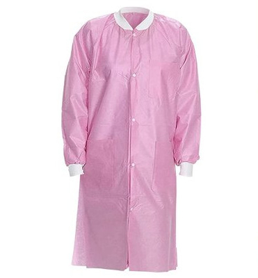 vestido disponible del laboratorio 45gsm, capa no tejida del laboratorio con 3 bolsillos
