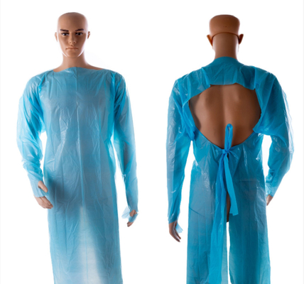 Vestidos plásticos azules ligeros durables del aislamiento con el lazo del pulgar