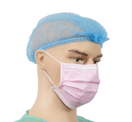 Casquillo no tejido disponible azul, redes de pelo Bouffant para la transformación de los alimentos