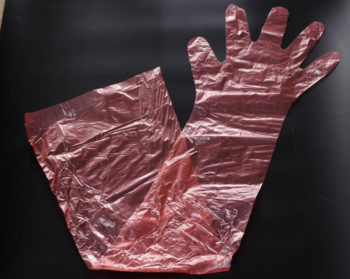 Guantes plásticos disponibles modificados para requisitos particulares, material largo del LDPE de los guantes veterinarios