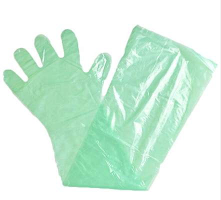 Guantes plásticos disponibles modificados para requisitos particulares, material largo del LDPE de los guantes veterinarios