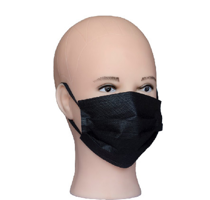 Color disponible no tejido del negro de la capa 25gr de la mascarilla 3 con los lazos del oído