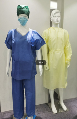 El hospital de SMS disponible friega los trajes con color azul de las mangas cortas