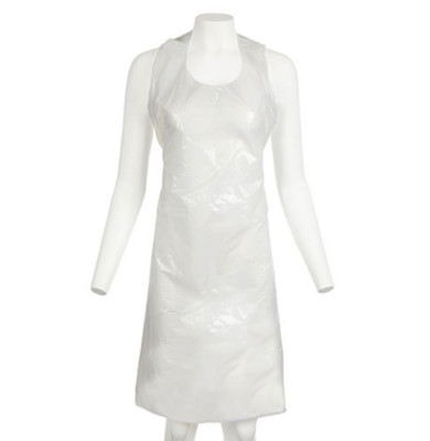 Barrera anti disponible blanca grabada en relieve del delantal superficial del PE para médico
